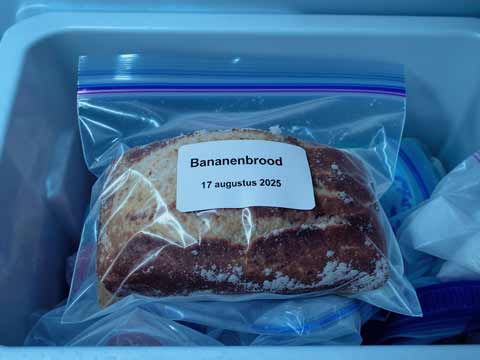 Bananenbrood invriezen