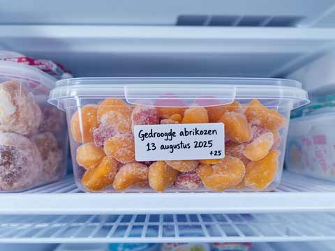 Gedroogde abrikozen invriezen