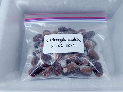 Gedroogde dadels invriezen