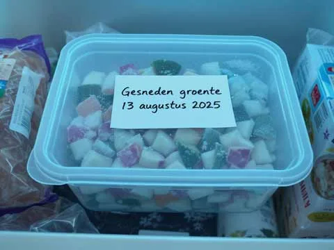 Gesneden groente invriezen