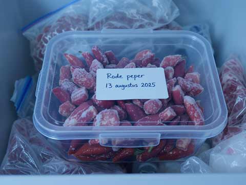 Rode peper invriezen