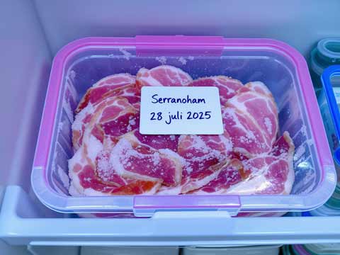 Serranoham invriezen