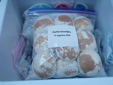 Zacht broodjes invriezen