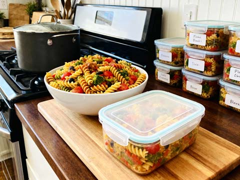 Pastasalade invriezen